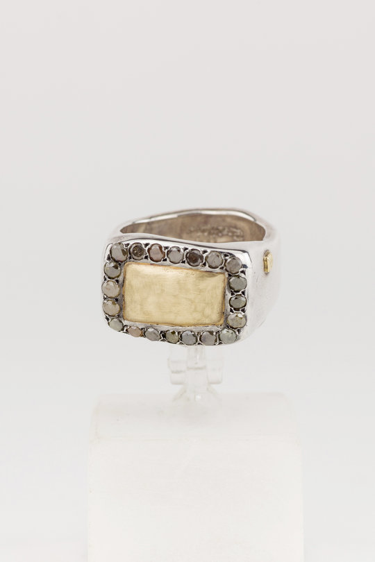 Ring 13 aus Silber und Gold mit Diamanten, Rosa Maria Jewellery