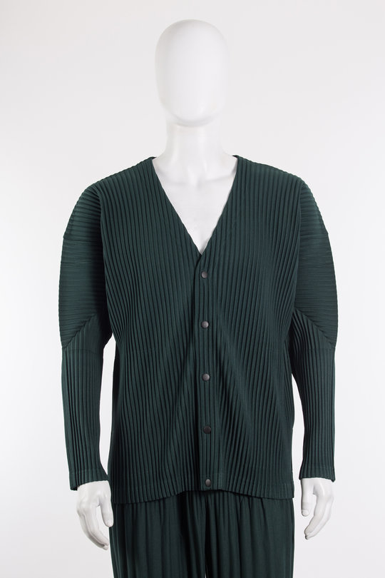Jacke-Cardigan HP38-JL181 petrol, Homme Plissé Issey Miyake