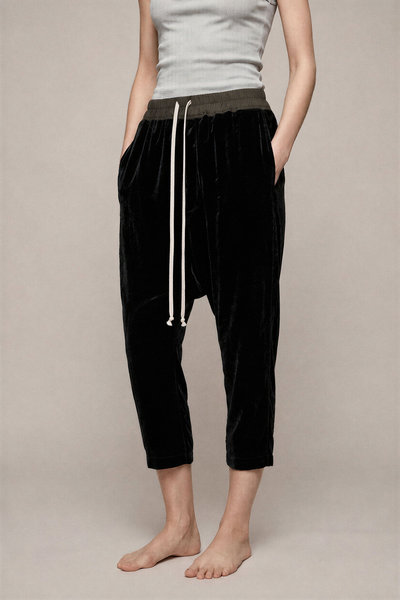 Hose Drawstring Cropped RP02C1308 black, Rick Owens