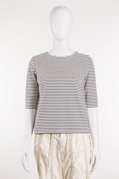 T-Shirt R13WK274 Elbow Sleeve Stripe Tee black/white, R 13
