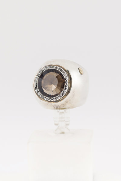 Ring 1 Silber mit  braunem Rauchquarz, Rosa Maria Jewellery