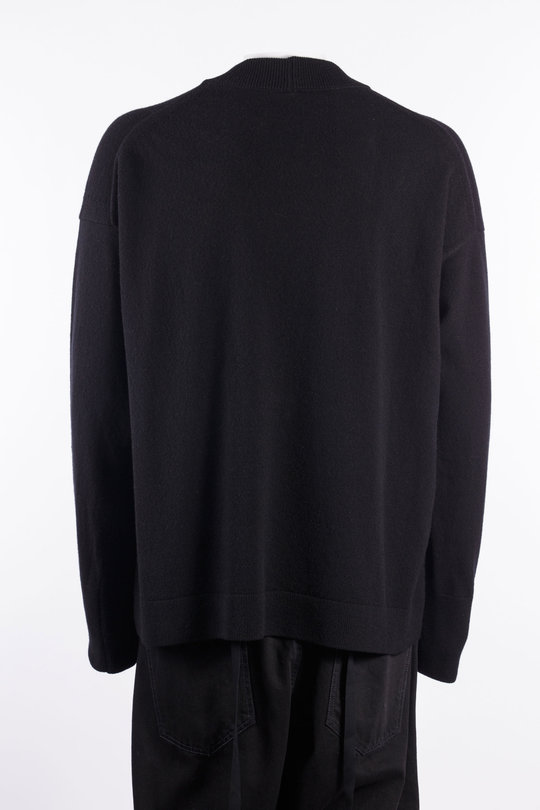 Pullover Double Collar V-Neck Knit Jumper black, Marina Yee