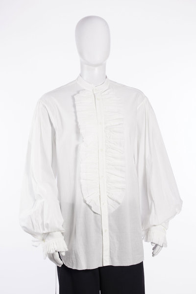 Hemd Nuel Ruffled Plastron Comfort Shirt white, Ann Demeulemeester