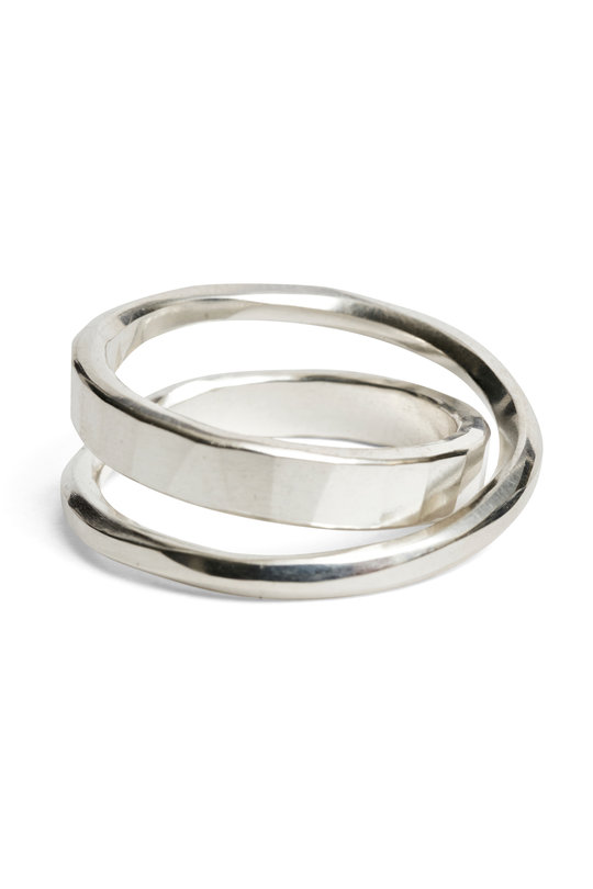 Ring Flat Crossed M1726 silver, Werkstatt Muenchen