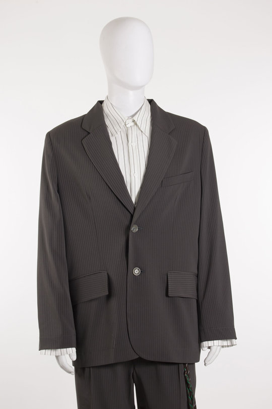Sakko 261_MJK103_PGABRN Pinstripe Gabardine Square Blazer brown, SONG FOR THE MUTE