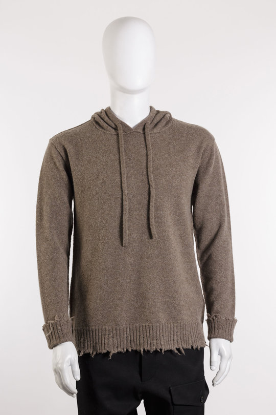 Pulli Hooded Neck Top Plain WS W4MUK7559 coffee, Uma Wang