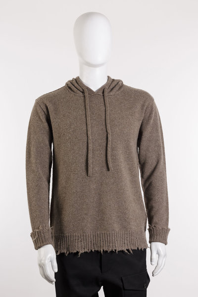 Pulli Hooded Neck Top Plain WS W4MUK7559 coffee, Uma Wang