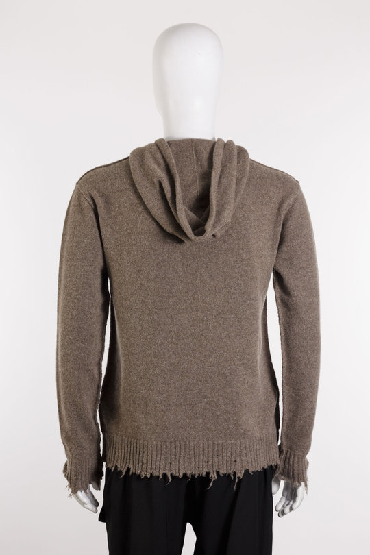 Pulli Hooded Neck Top Plain WS W4MUK7559 coffee, Uma Wang