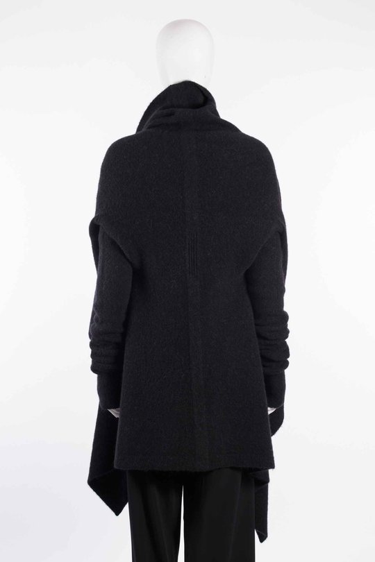 Strickjacke RP02F5642 KWP Hooded Medium Wrap black, Rick Owens